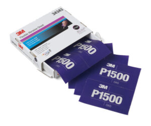 3M 34343 Fleksibelt slipeark på filmrygg P1500 140x171mm