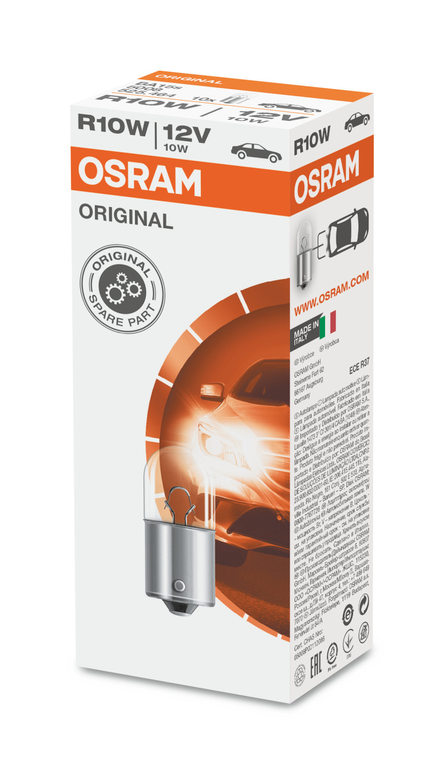 Osram Sokkellampe, R10W, BA15s, 12 V - Bilde 2