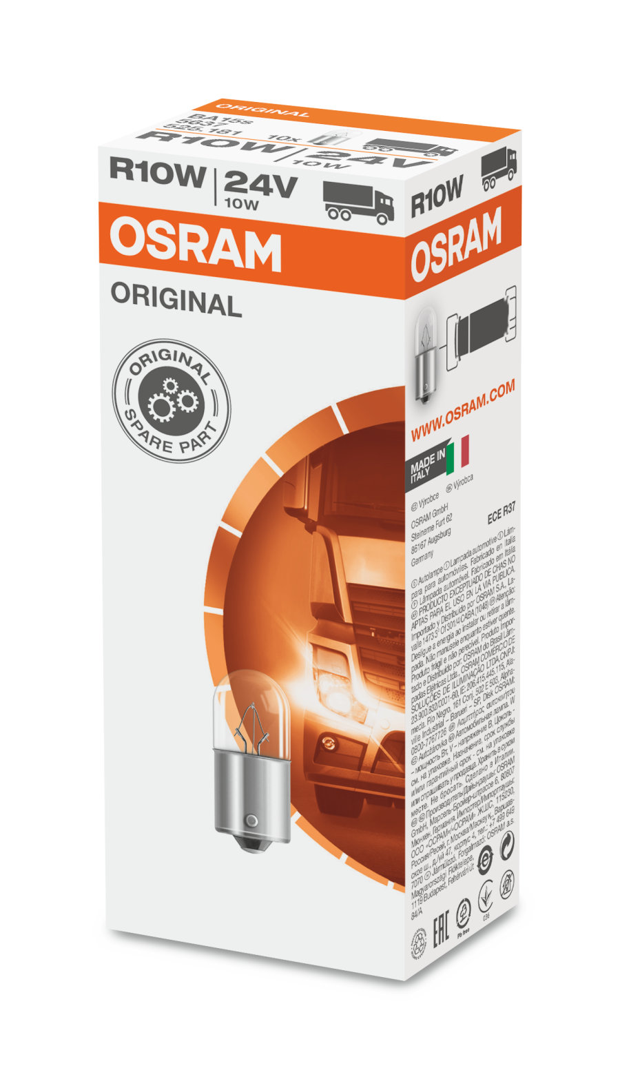 Osram 24v pærer - R10W, BA15s - Bilde 2