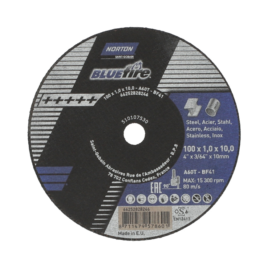 Norton Kappeskive Blue Fire Inox Nor A60t 100x1,0x10,0 T41