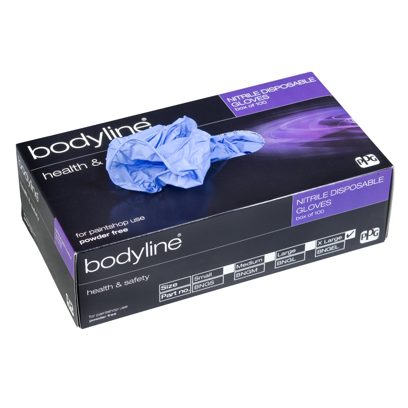 Bodyline Nitrilhansker L Blå Pk100