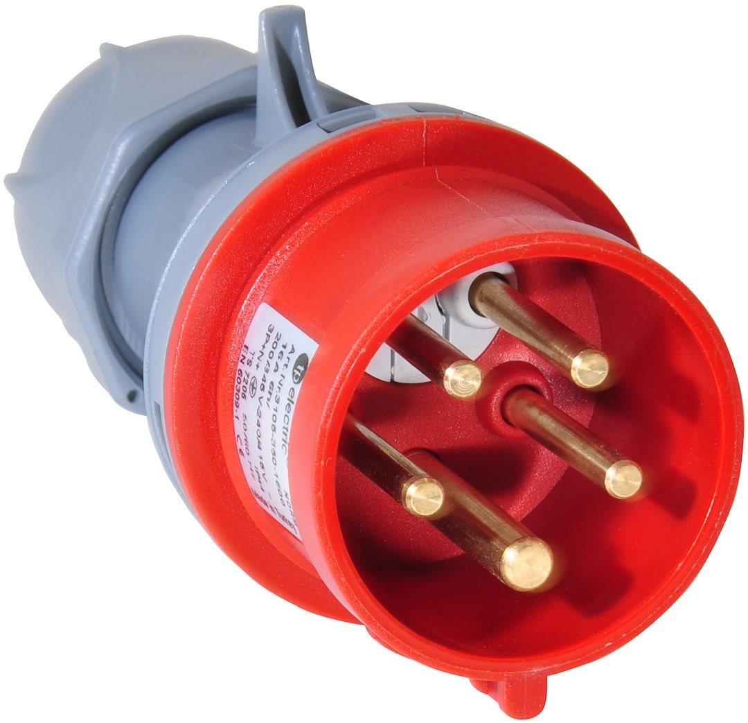 Støpsel 400v 16A 3+n+J (rød) m/fasevender
