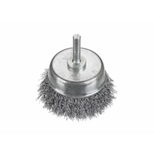 Koppstålbørste med spindel 50mm. 0.3mm ståltråd