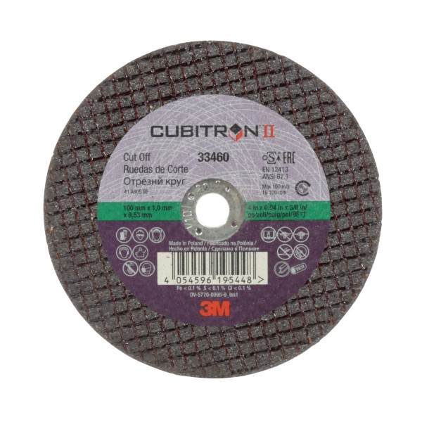 3M 33460 Cubitron™ II Kutteskive, 100x1,0 x9,53mm