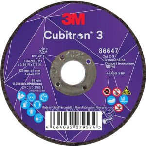 3M™ Cubitron™ 3 kappeskive, 86647, 60+, T41, 125x1,0x22,23mm