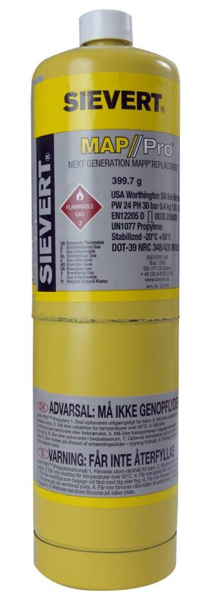 GASS ENGANGSBEHOLDER MAPP 400G 221183 (gul flaske) US 1"