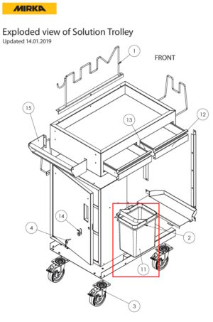 Waste Bin for Solution Trolley