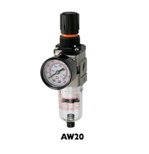 Filterregulator m/mano 1/4", aut.drenering