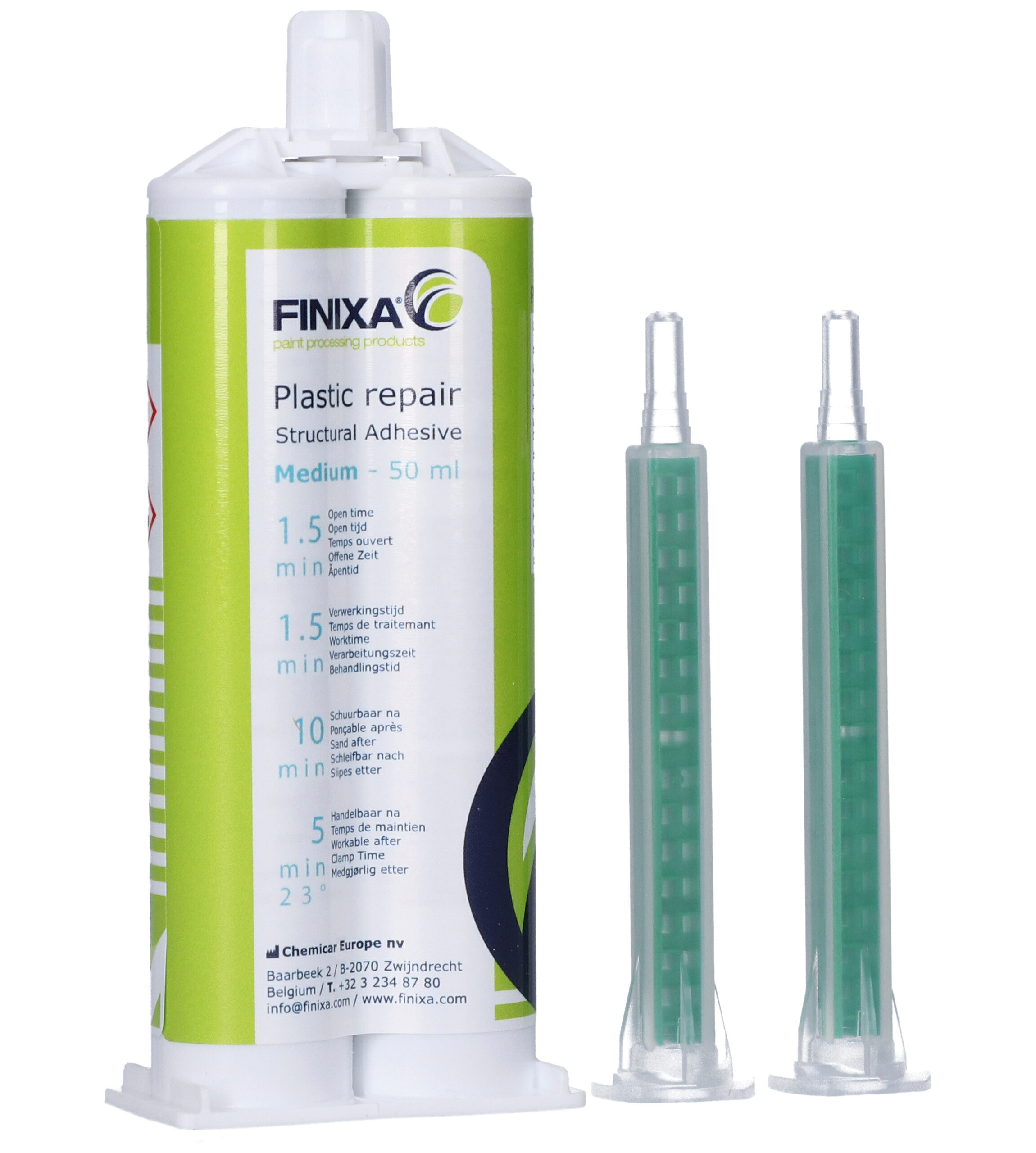 Finixa plast reparasjon "medium" (1,5 min) svart - 50ml
