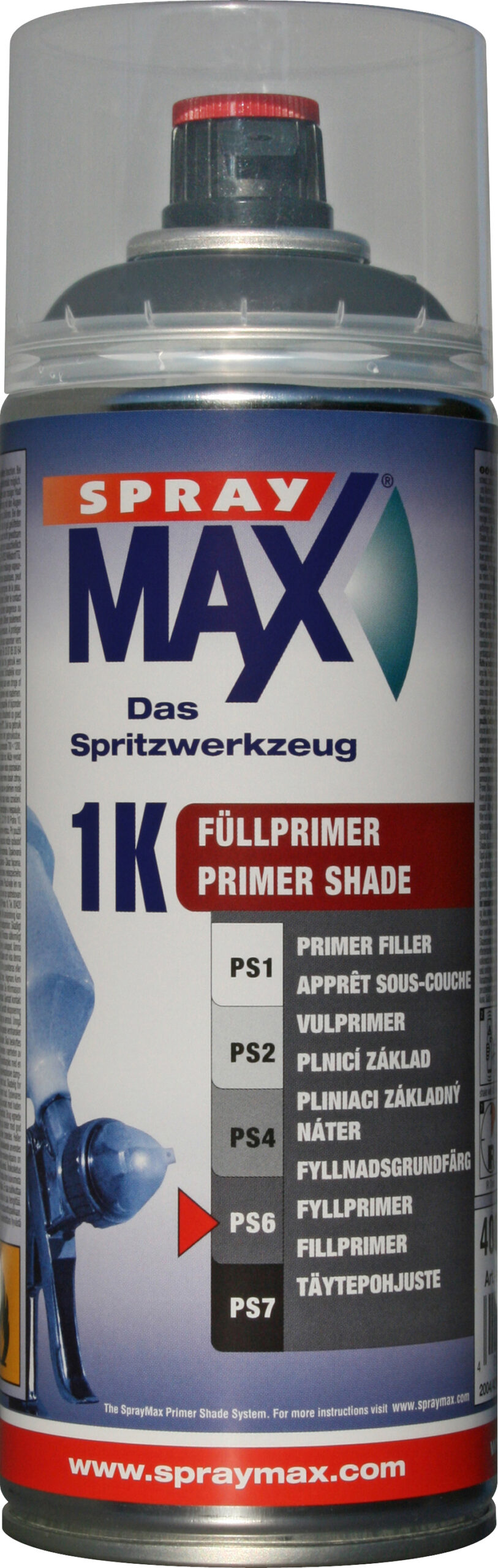 Spraymax 1K Primer Filler S6 Mørk grå 400 ml