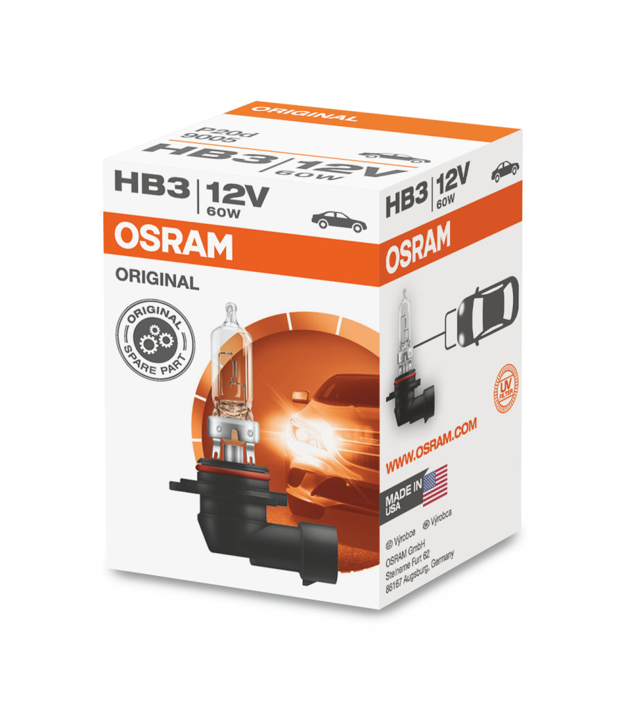 Osram HB3 60W, P20d vinklet sokkel 12V - Bilde 2