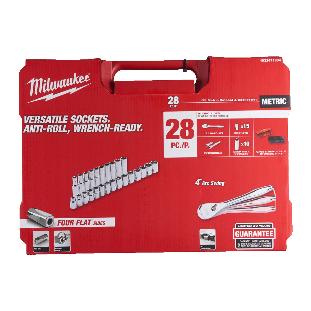 Milwaukee Skrallesett 1/2'' 28-deler - Bilde 3