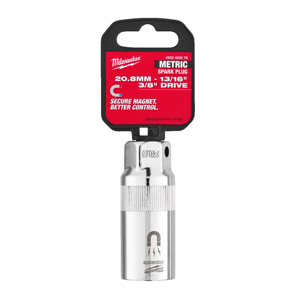 Milwaukee Tennpluggpipe 3/8 Magnet 20,8mm - Bilde 2