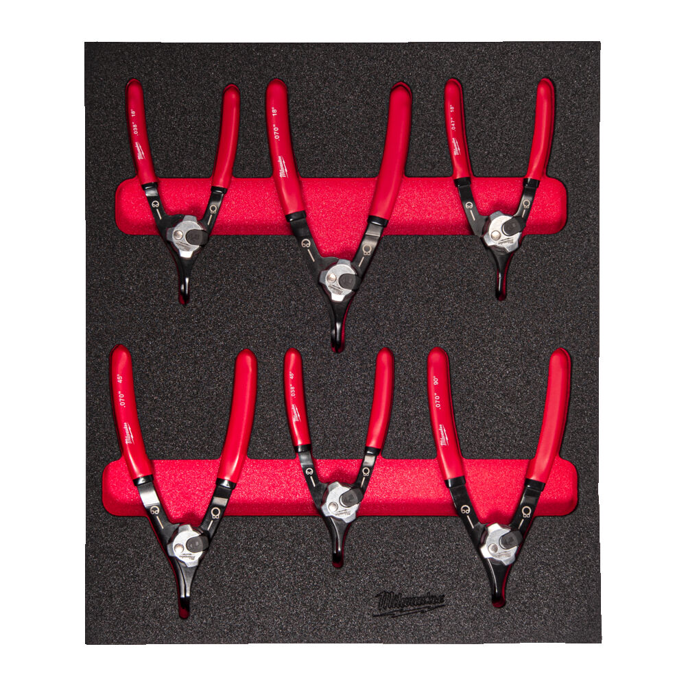 Milwaukee Låseringstenger - Skum 6-deler