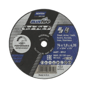 Norton Kappeskive Blue Fire Inox Nor A60t 76x1,0x6,35 T41