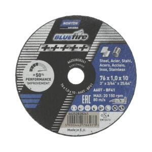 Norton Kappeskive Blue Fire Inox Nor A60t 76x1,0x10,0 T41