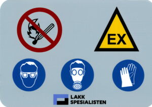 Skilt mikserom 210x300 mm ex+ild+hanske+brille+maske