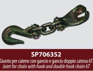 Spanesi Jig klemme kjettingkrok 6 tonn dobbelkrok for trekki