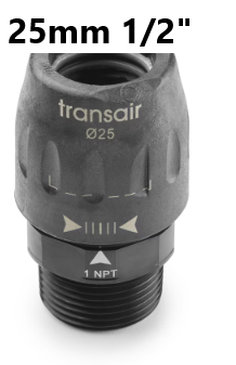 TransAir 213915 Tilkobling 25mm med 1/2" BSP utv.