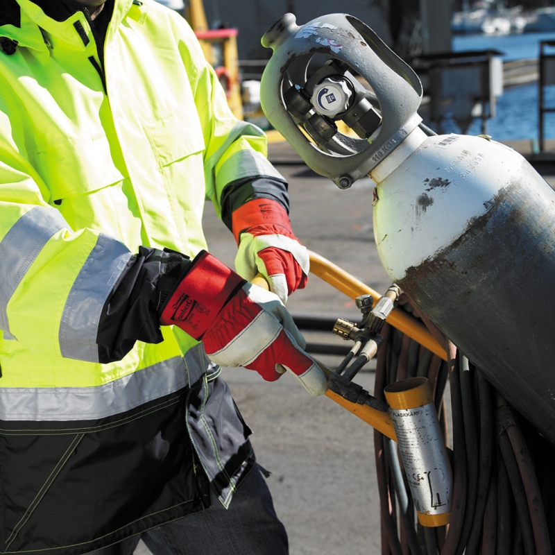 Hanske,arbeid A-kvalitet svinelær m/mansjett halvfor str 10 - Bilde 2