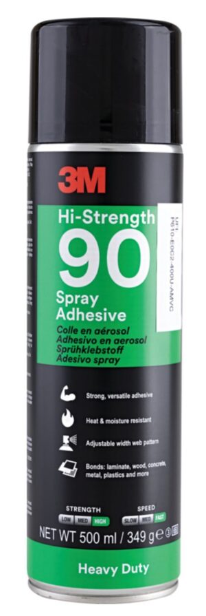 3M 90 Sterkt spraylim som gir øyeblikkelig styrke.