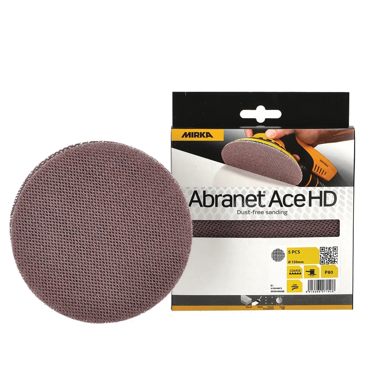 ABRANET ACE HD 150mm Grip P80, 5-pk