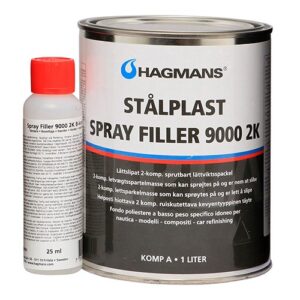 Hagmans Stålplast Spray Filler 9000 2K 1L A+B