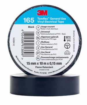 3M Temflex , Elektrotape, Standard, Sort 15mm x 10m