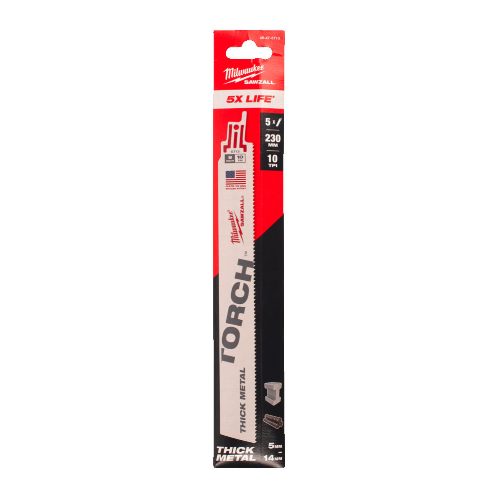 Milwaukee Bajonettsagblad Torch 230X10Tpi 5Pk