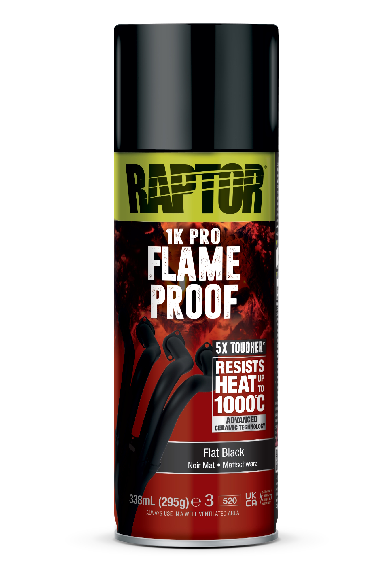 Raptor Flameproof Matt Svart 338ml