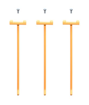 Krok med firkant hull lang, Gul 3-pk for Solution Trolley II
